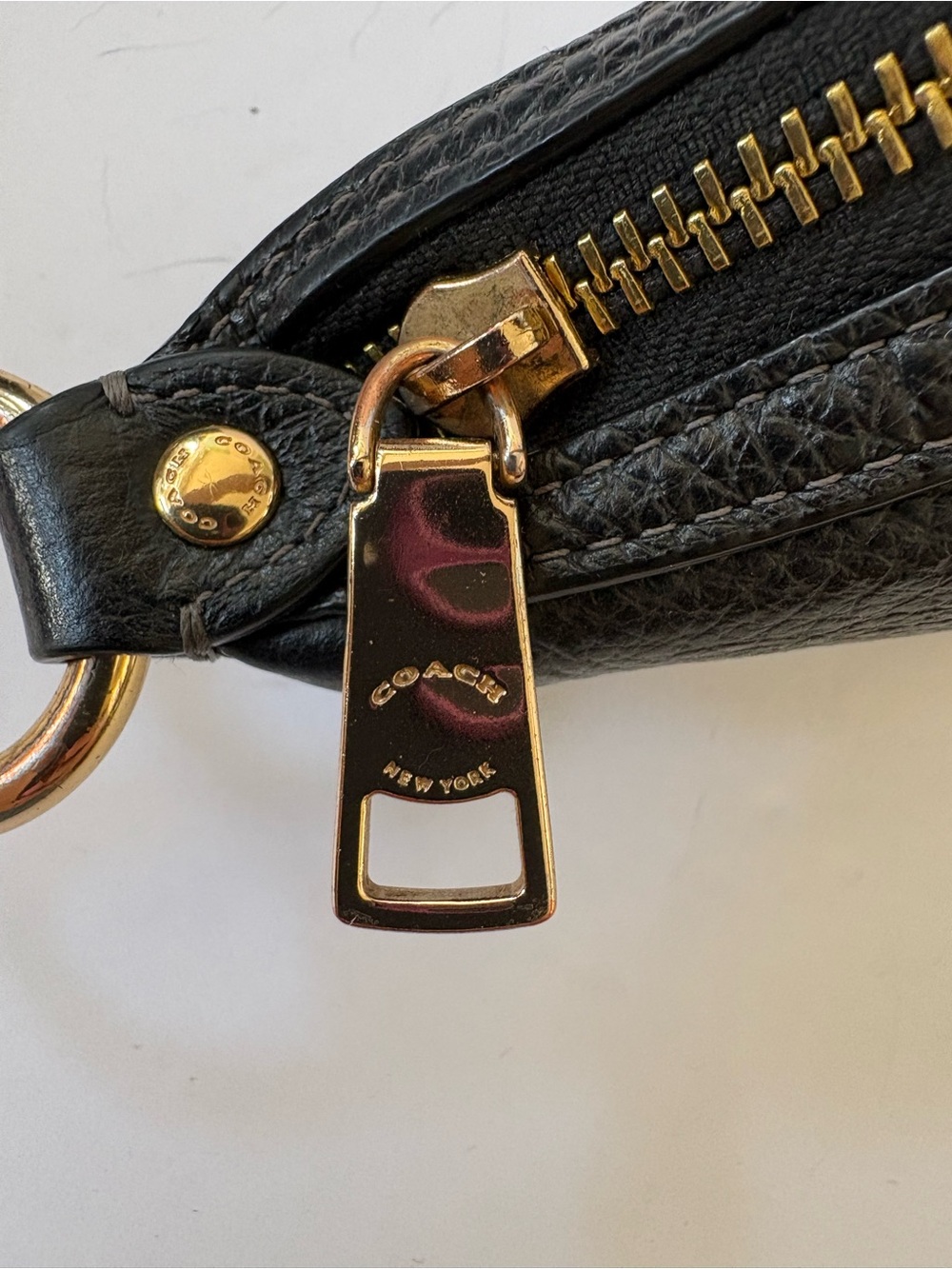 COACH Aria CO996 Leather Crossbody Bag Black Half Moon Academia Flaw Career - Picture 7 of 13